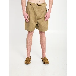 Cotton drill shorts with belt