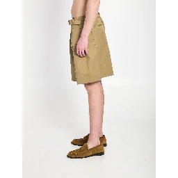 Cotton drill shorts with belt