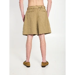 Cotton drill shorts with belt