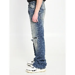 Slashed boot cut jeans