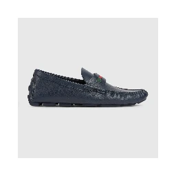 Web details leather loafers
