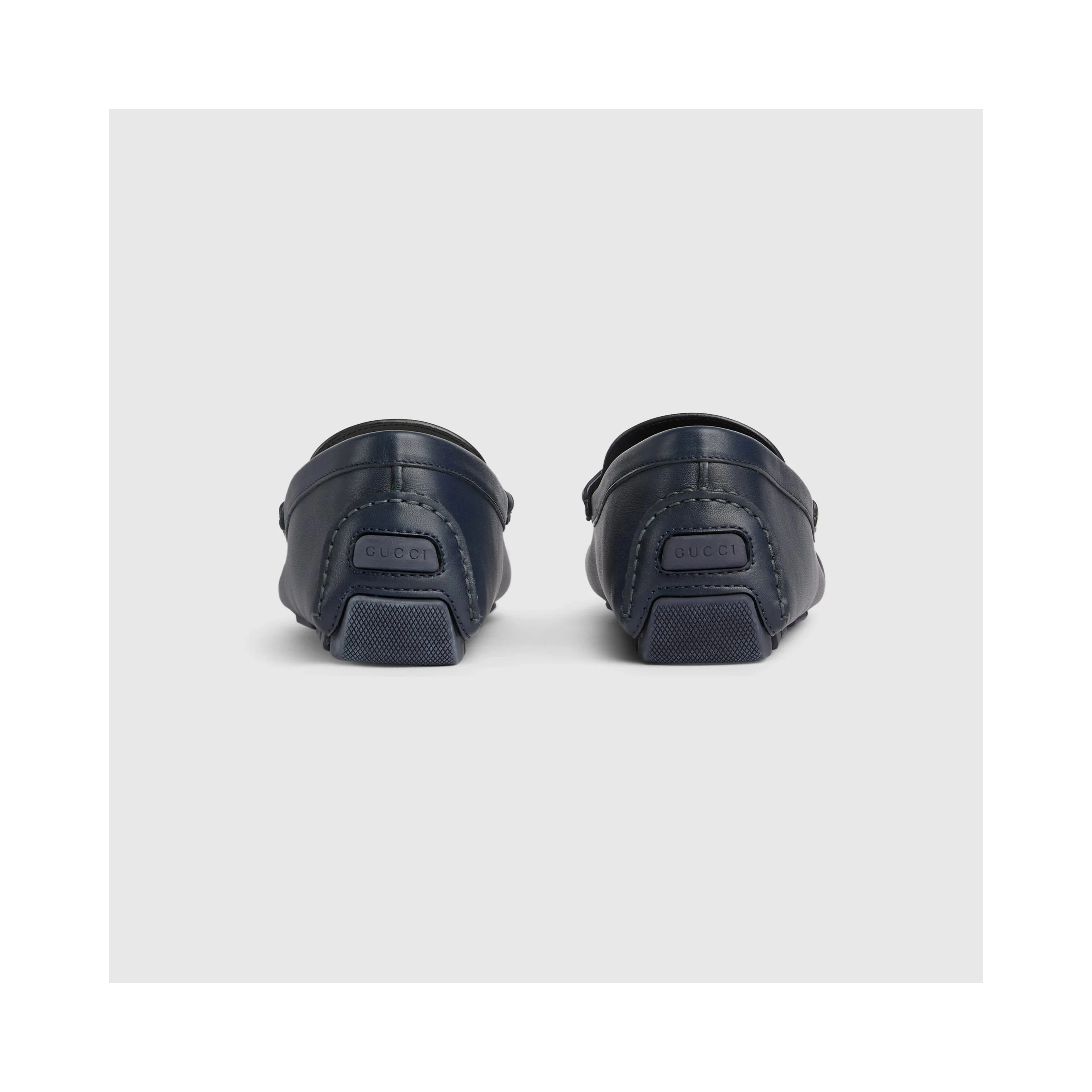 Web details leather loafers