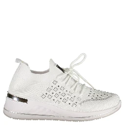 White Polyester Women Sneaker