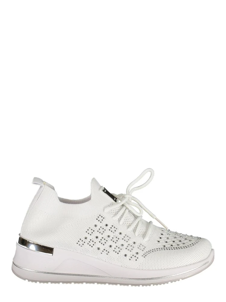 White Polyester Women Sneaker