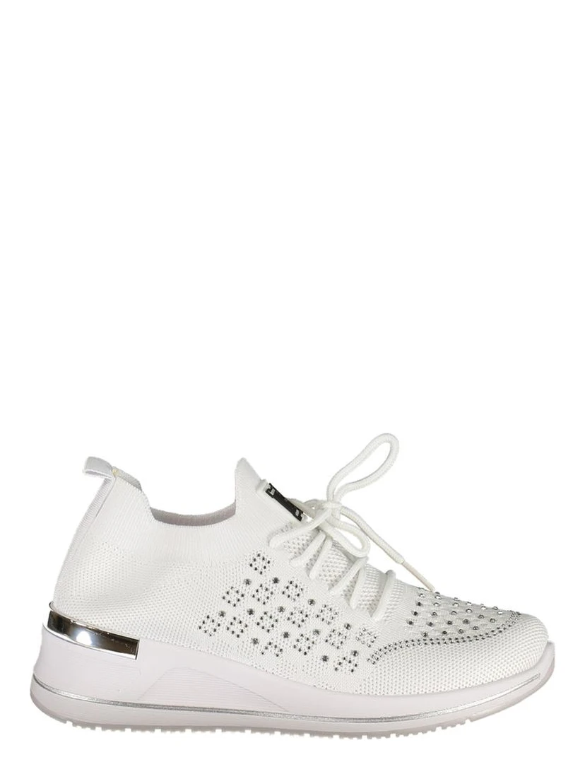 White Polyester Women Sneaker