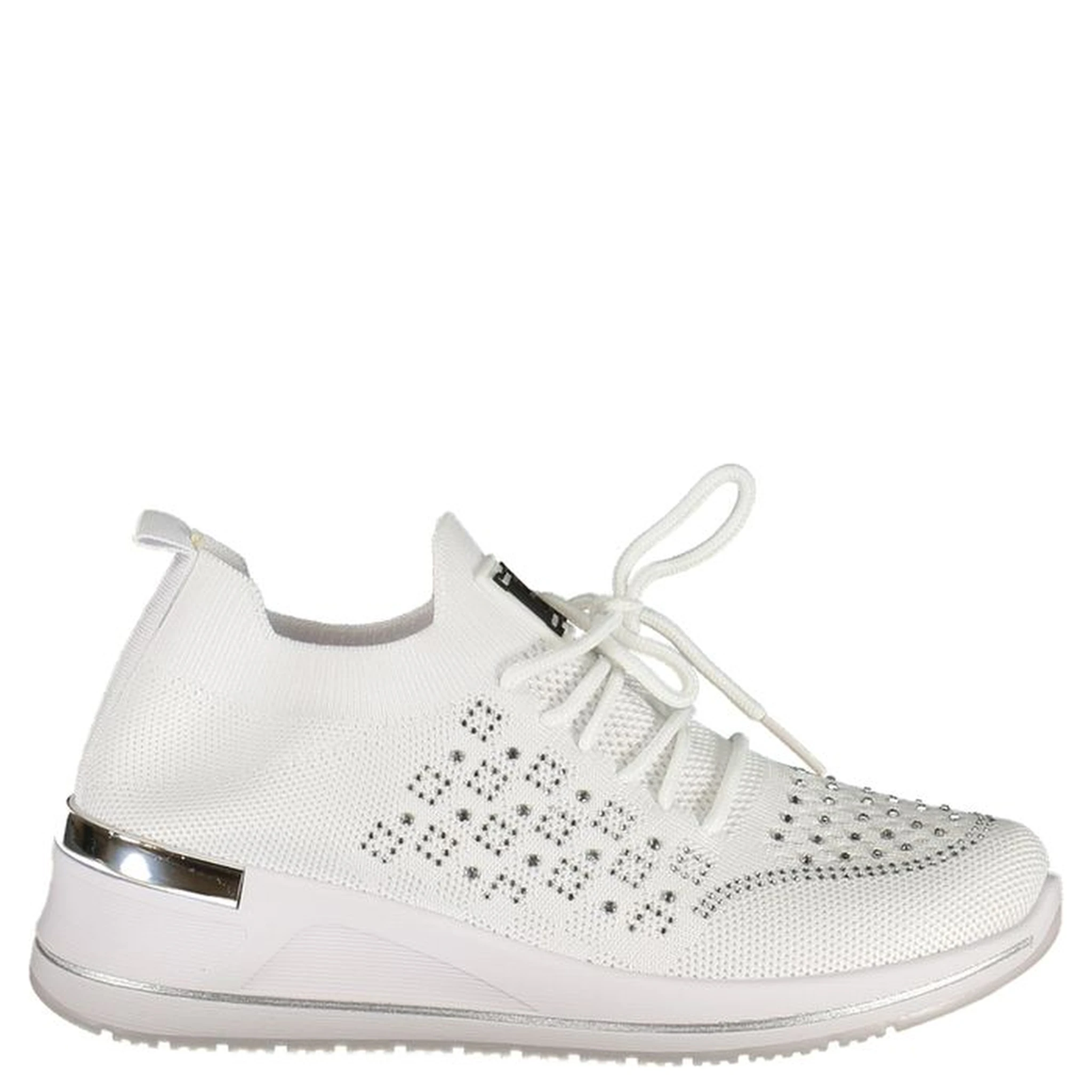 White Polyester Women Sneaker