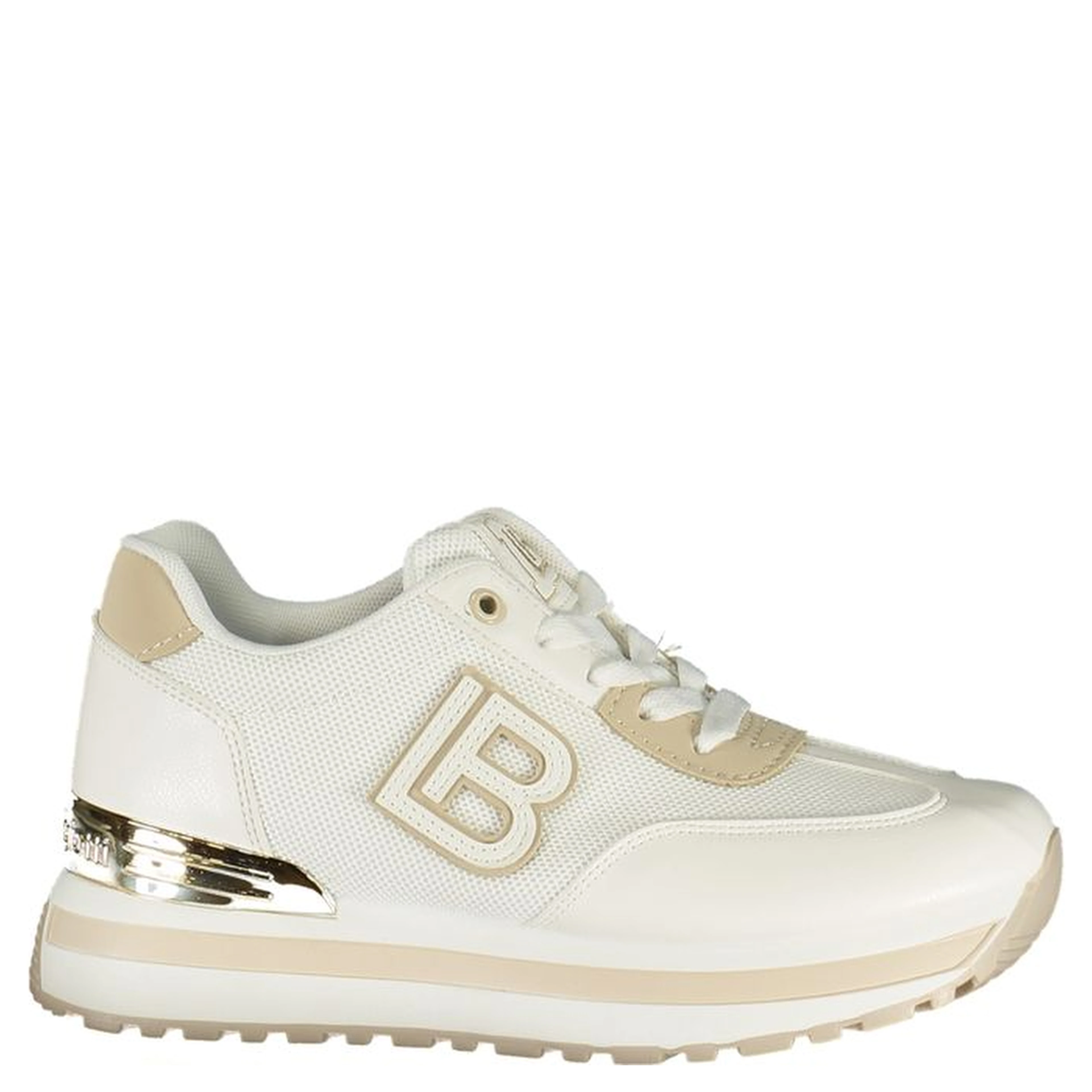 White Polyurethane Women Sneaker