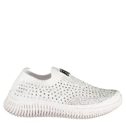 White Polyester Women Sneaker
