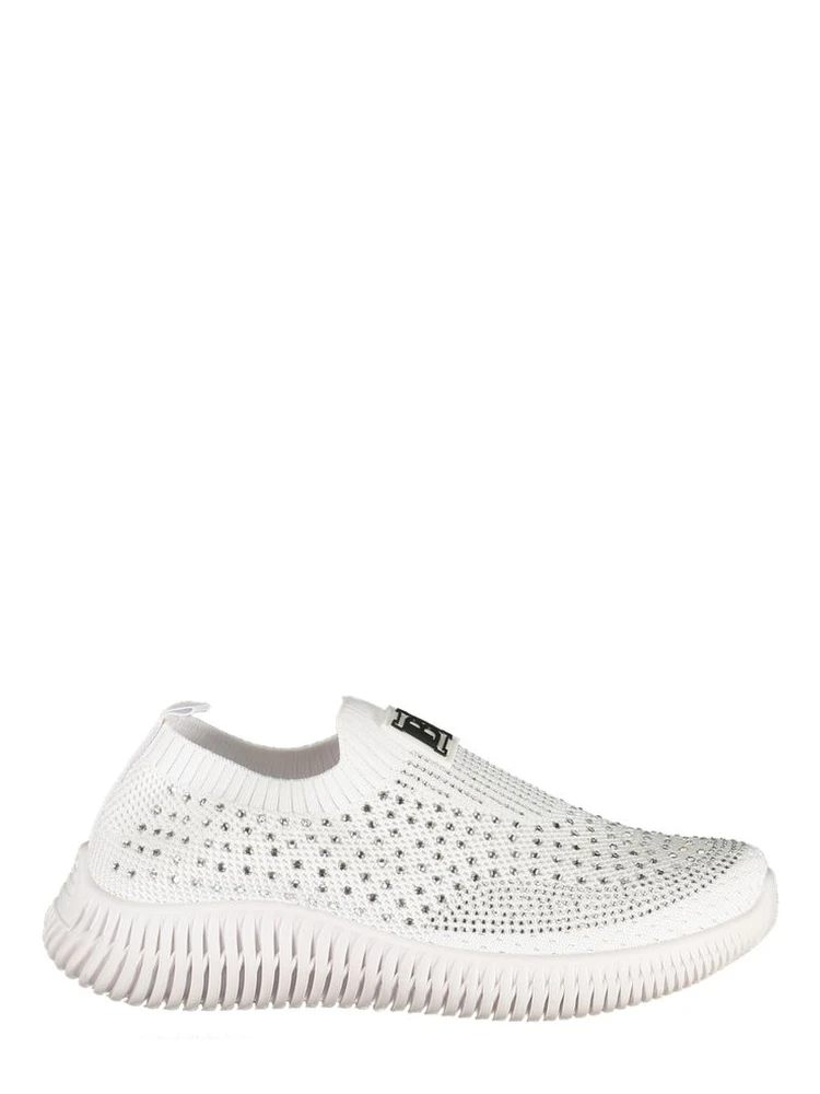White Polyester Women Sneaker