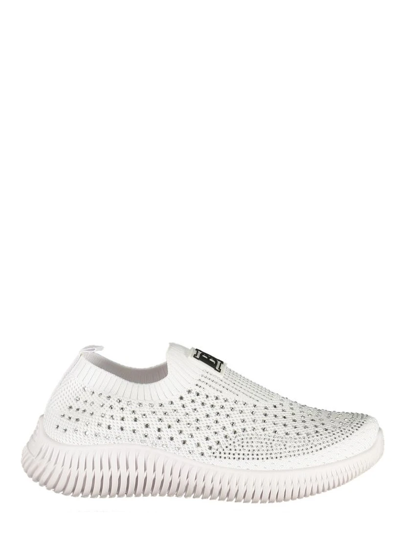 White Polyester Women Sneaker
