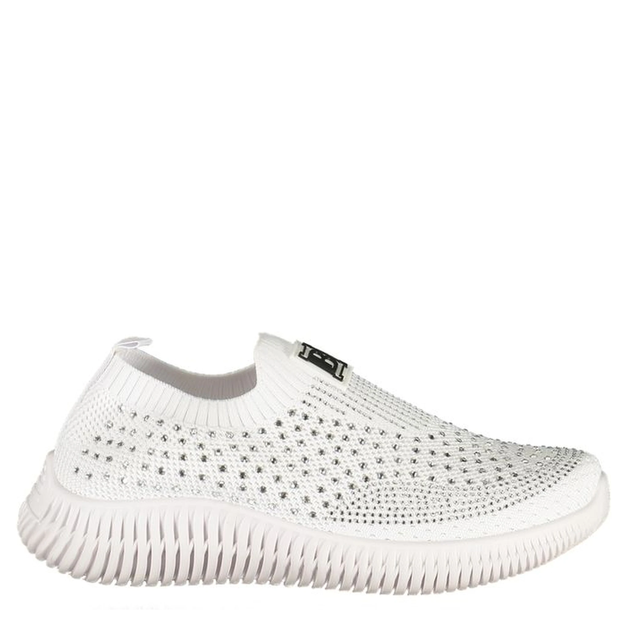 White Polyester Women Sneaker