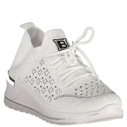 White Polyester Women Sneaker