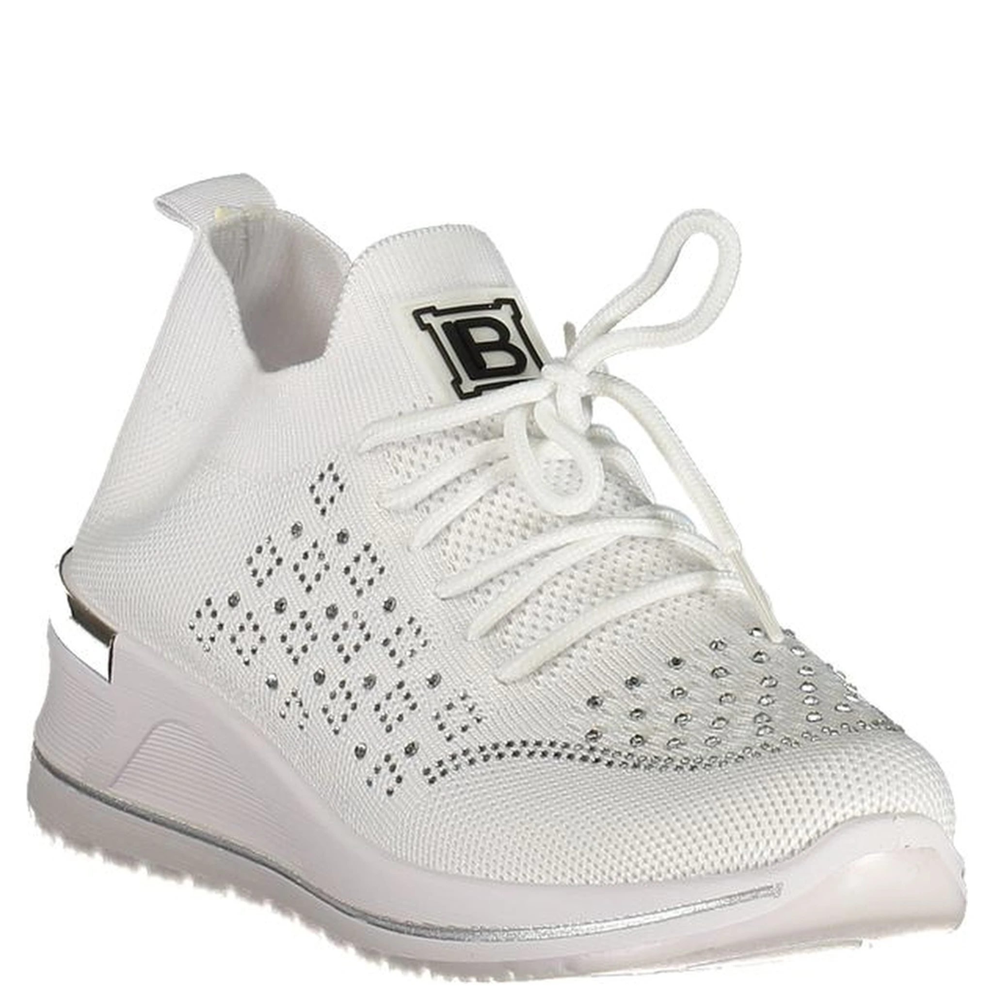 White Polyester Women Sneaker