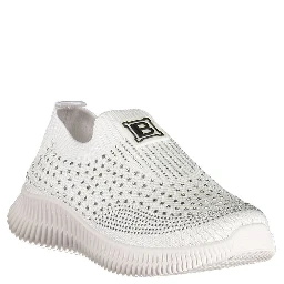 White Polyester Women Sneaker