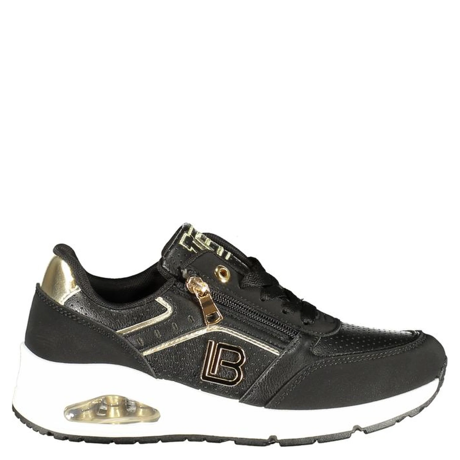 Black Polyurethane Women Sneaker