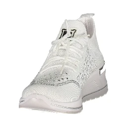 White Polyester Women Sneaker