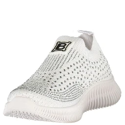 White Polyester Women Sneaker