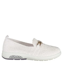 White Polyester Women Classic Shoe