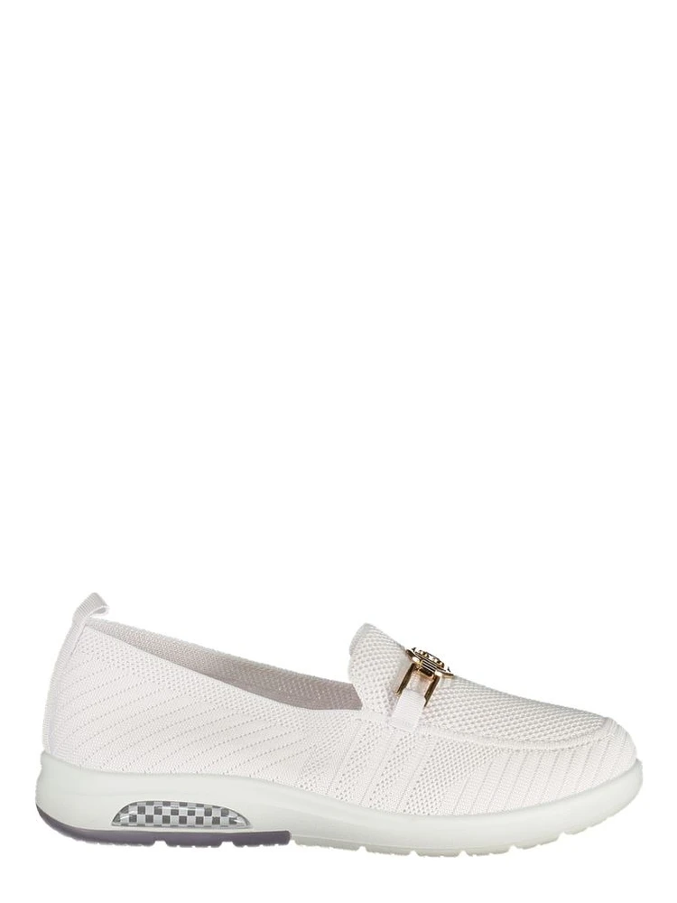 White Polyester Women Classic Shoe