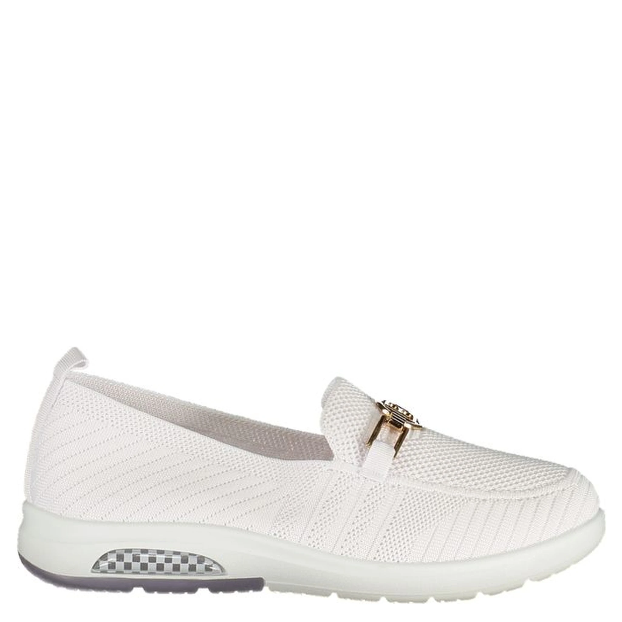White Polyester Women Classic Shoe