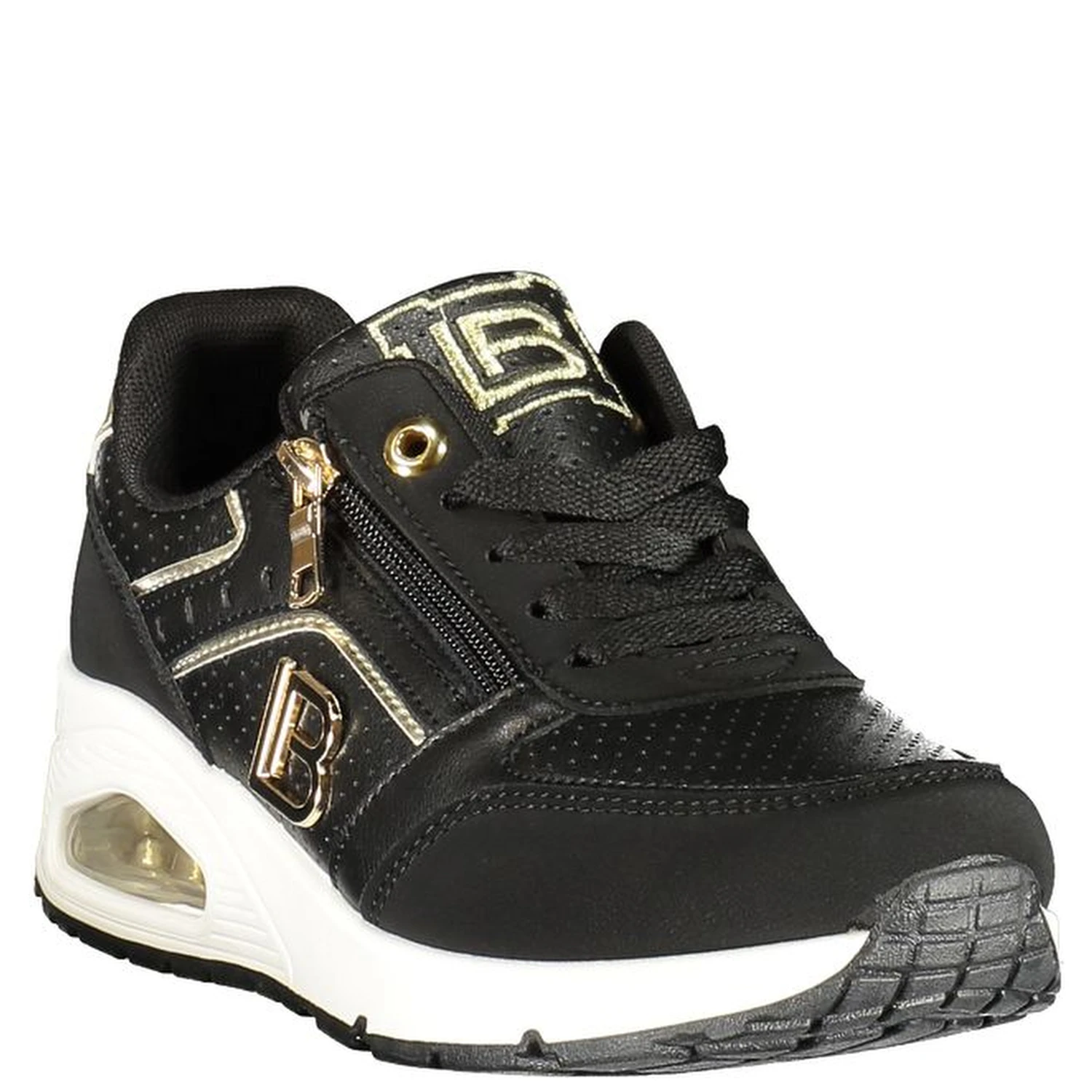Black Polyurethane Women Sneaker