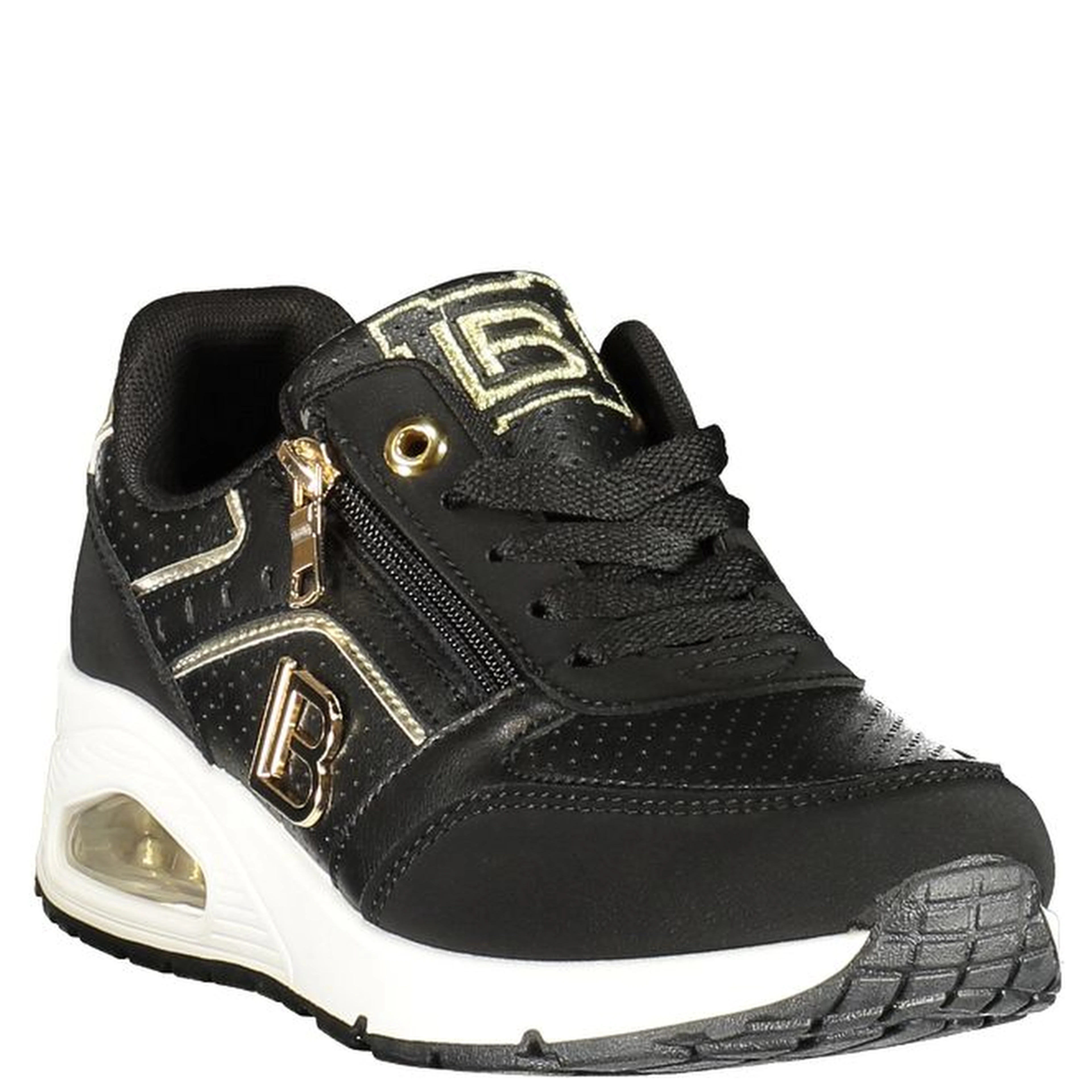 Black Polyurethane Women Sneaker