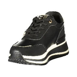 Black Polyurethane Women Sneaker