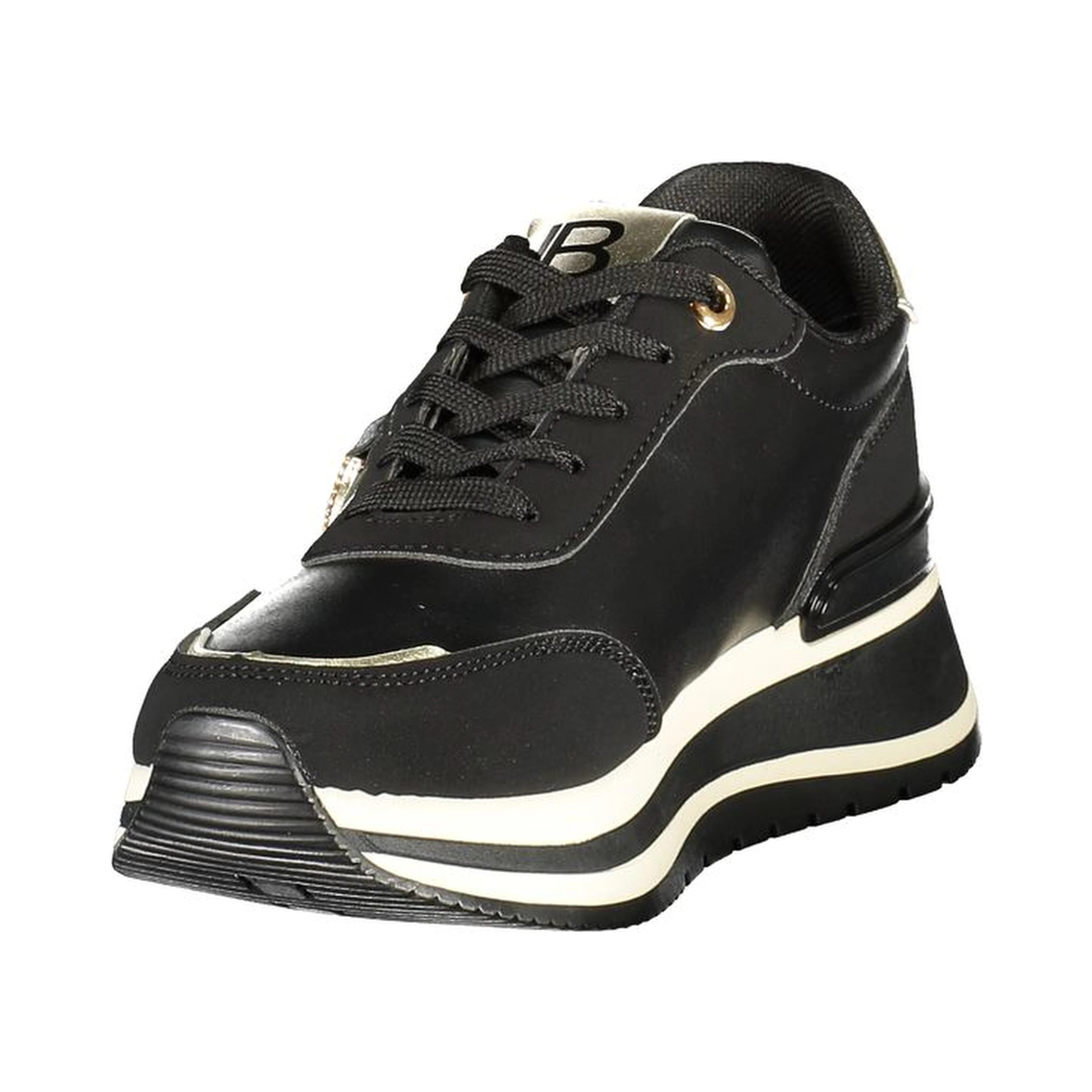 Black Polyurethane Women Sneaker