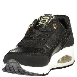Black Polyurethane Women Sneaker