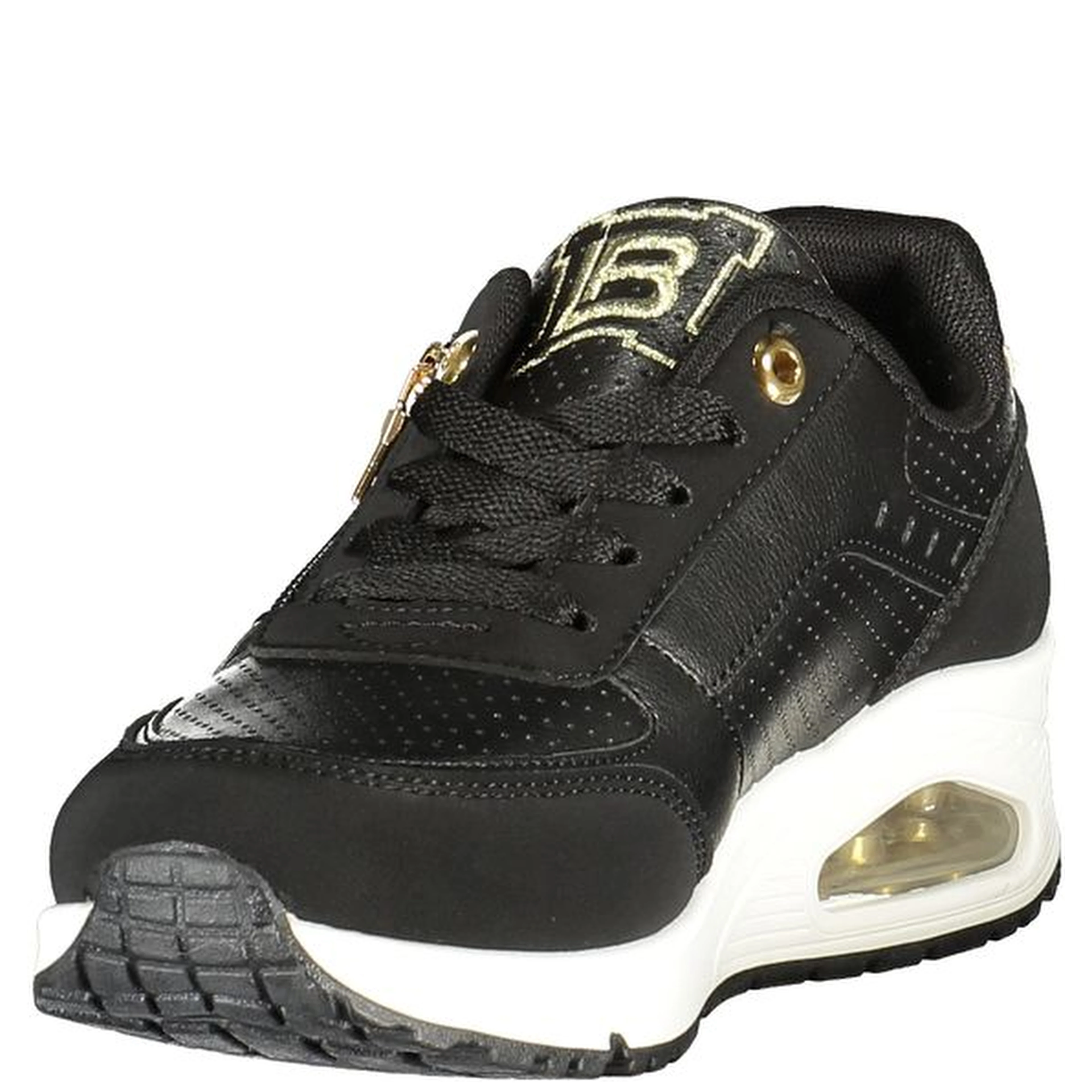 Black Polyurethane Women Sneaker