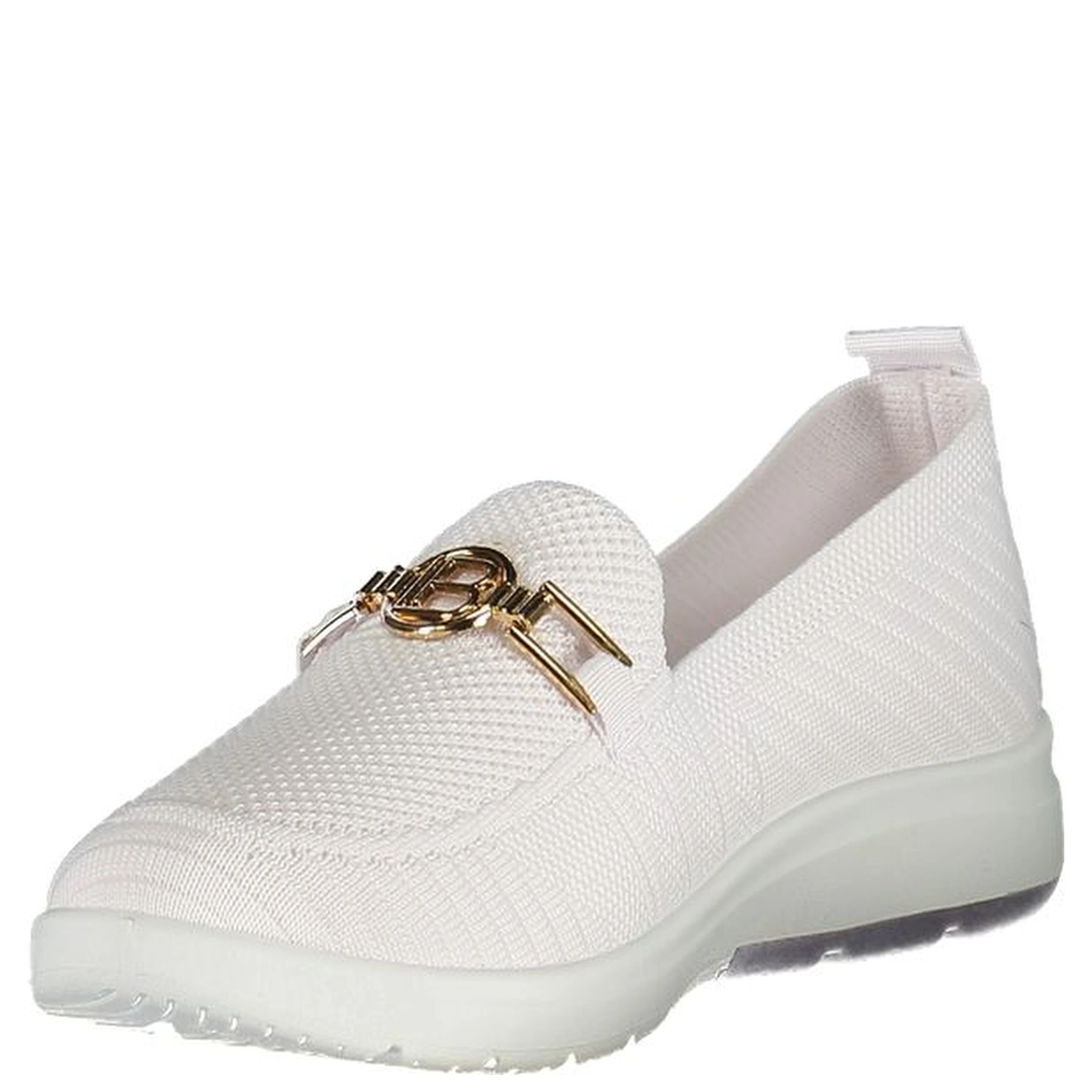 White Polyester Women Classic Shoe