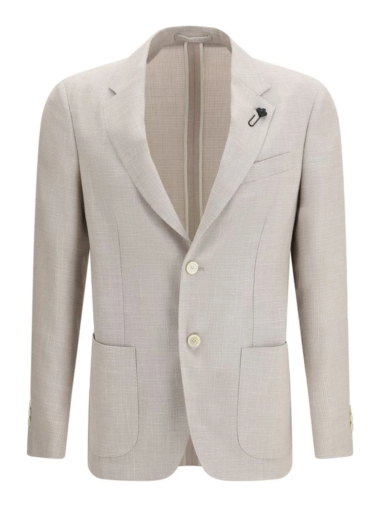 Beige Silk Blazer