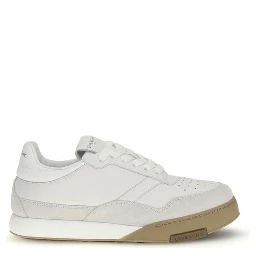 White Calf Leather Bos Taurus Chunky Sneakers