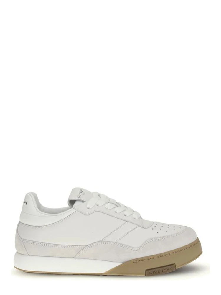 White Calf Leather Bos Taurus Chunky Sneakers