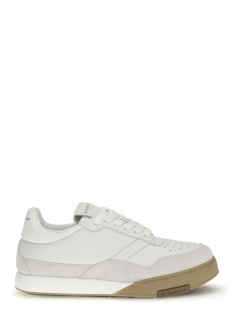 White Calf Leather Bos Taurus Chunky Sneakers