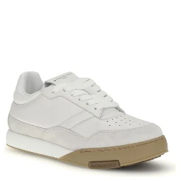 White Calf Leather Bos Taurus Chunky Sneakers