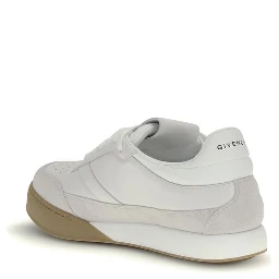 White Calf Leather Bos Taurus Chunky Sneakers