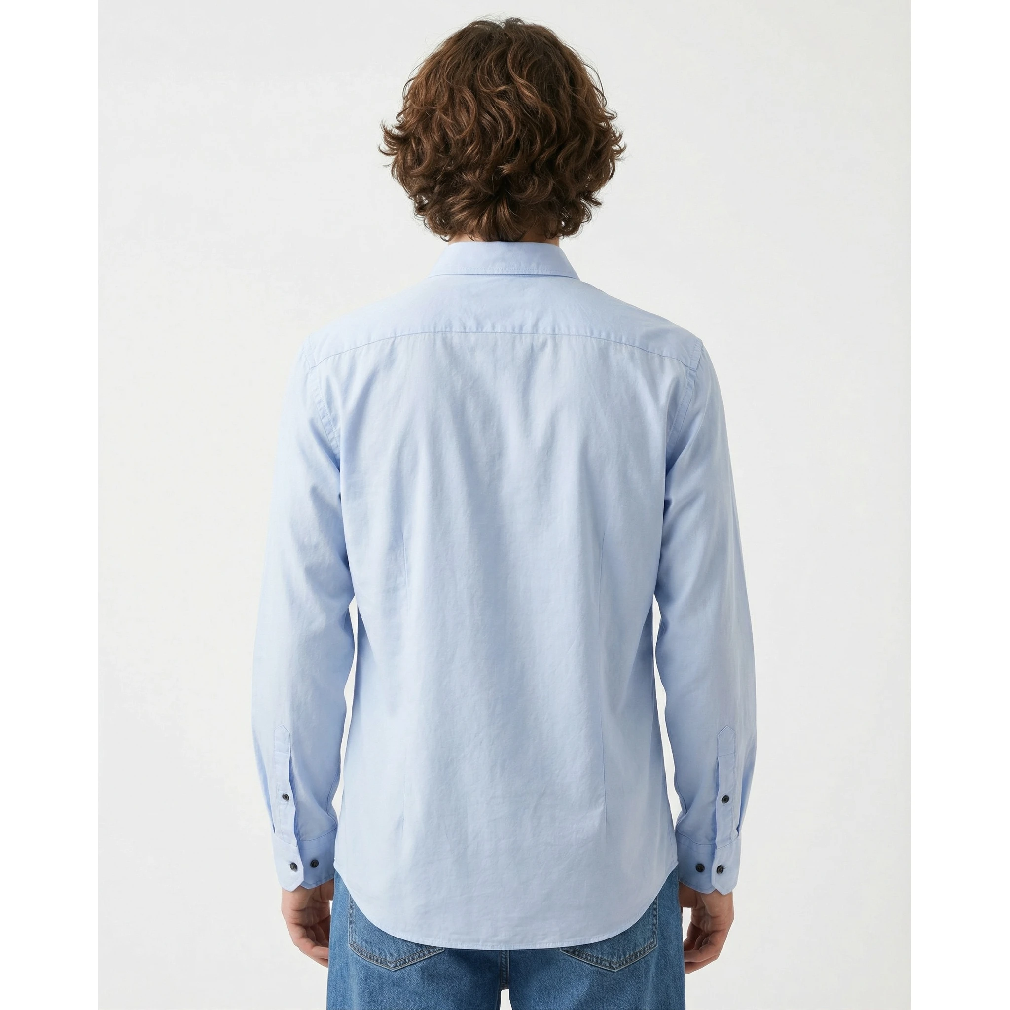 Blue Cotton Dress Shirt