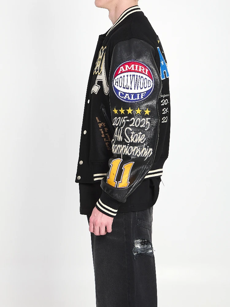Varsity patch bomber jacket alternative