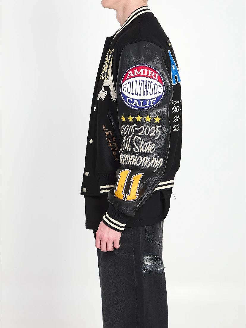 Varsity patch bomber jacket