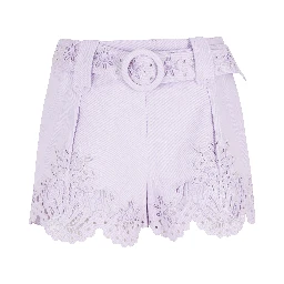 GEOMETRIC RICHELIEU TWILL MIDI SHORT