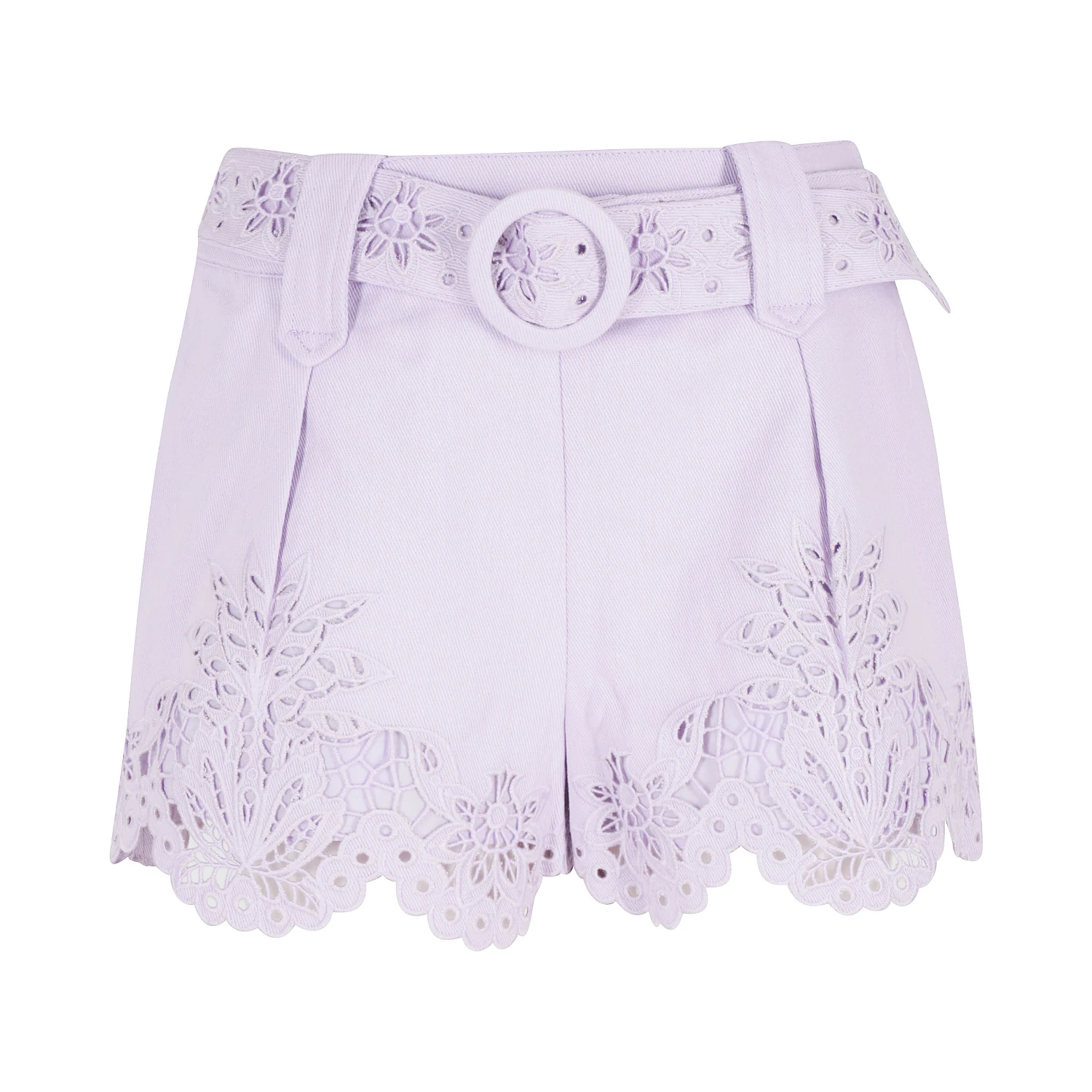 GEOMETRIC RICHELIEU TWILL MIDI SHORT