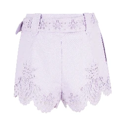 GEOMETRIC RICHELIEU TWILL MIDI SHORT