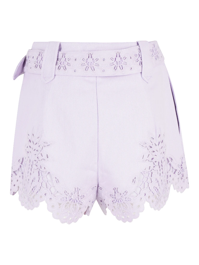 GEOMETRIC RICHELIEU TWILL MIDI SHORT