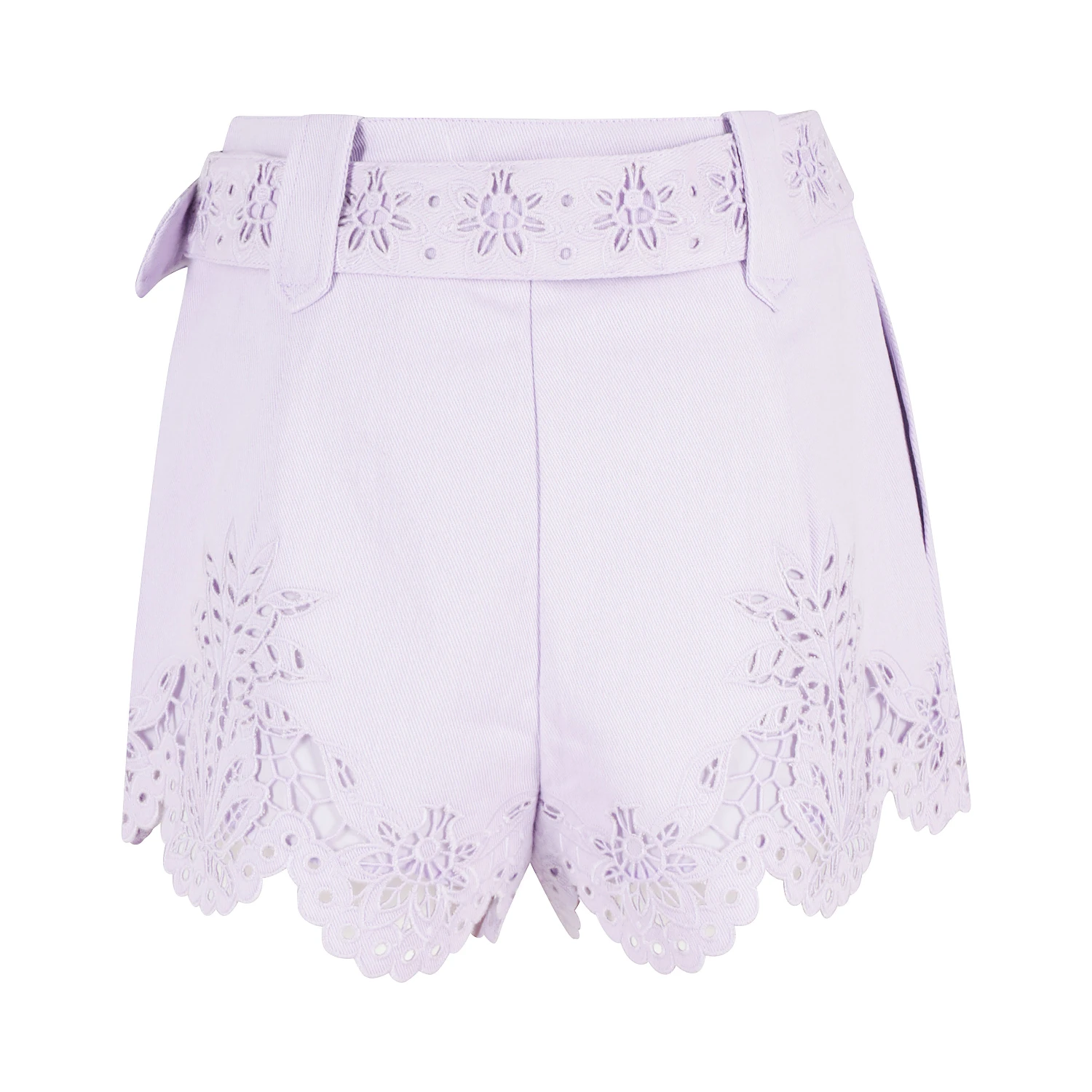GEOMETRIC RICHELIEU TWILL MIDI SHORT