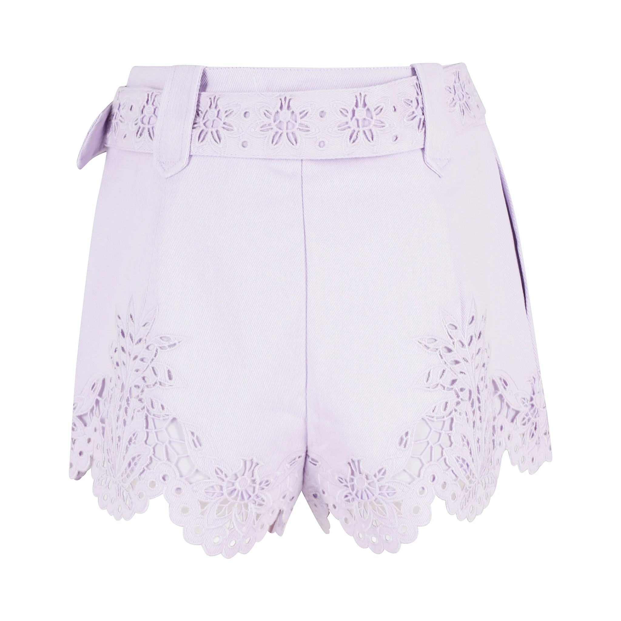 GEOMETRIC RICHELIEU TWILL MIDI SHORT