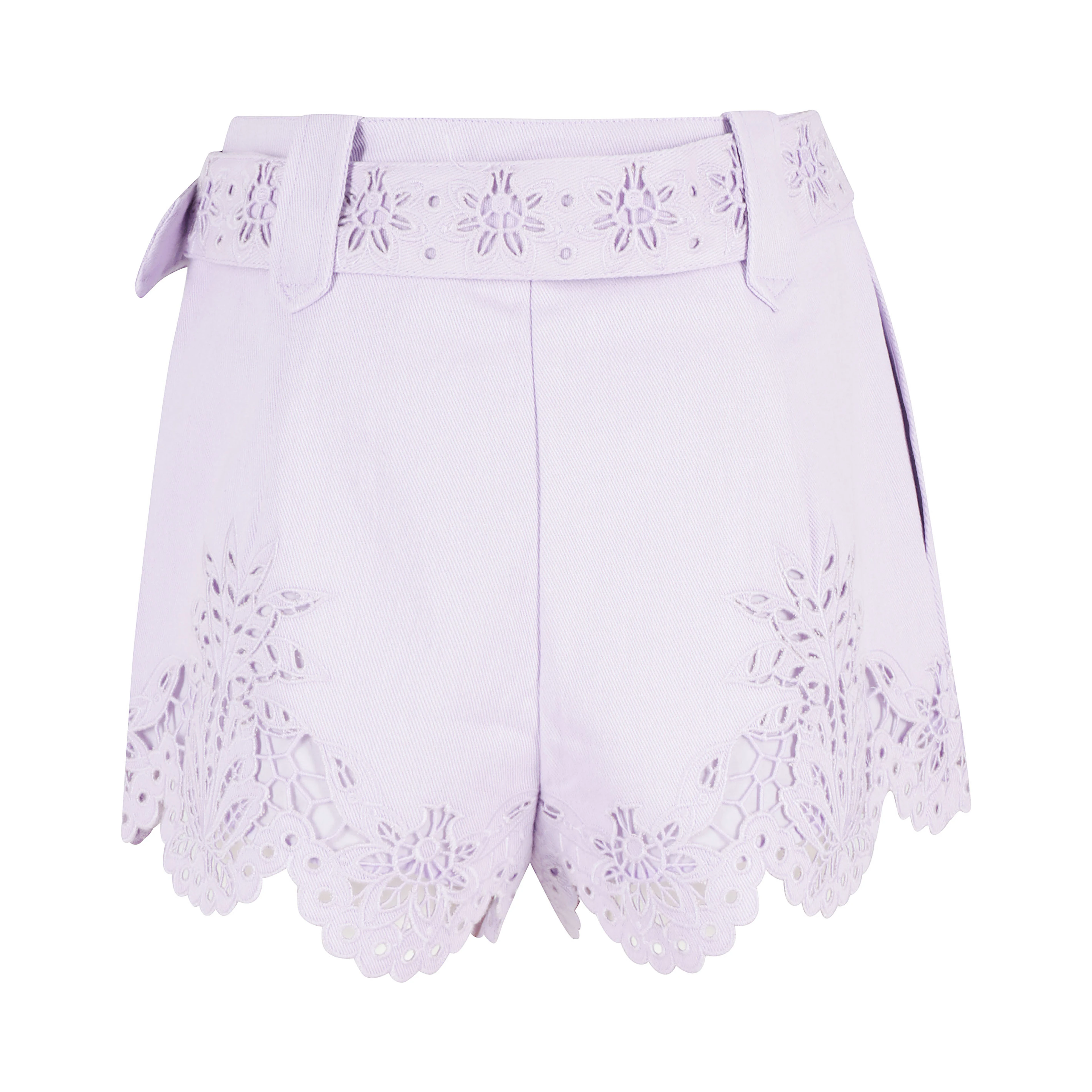 GEOMETRIC RICHELIEU TWILL MIDI SHORT