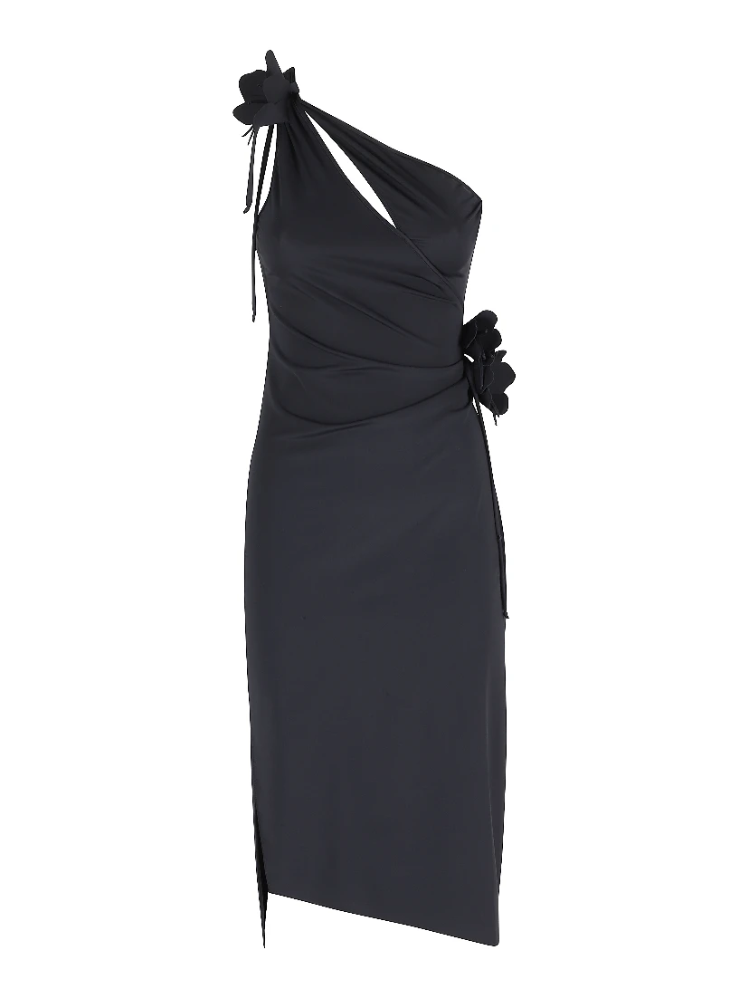 ASYMMETRIC MIDI FLOWER GOWN