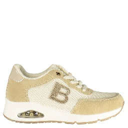 Beige Polyester Athletic Sneakers