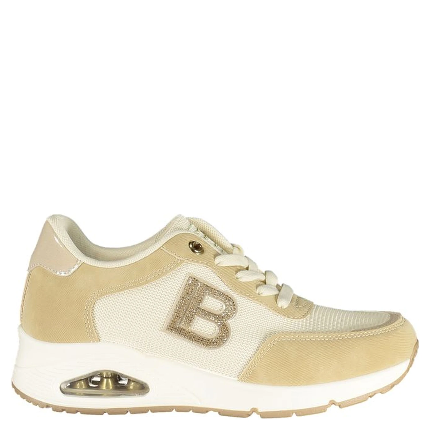 Beige Polyester Athletic Sneakers